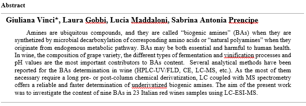 Simple, reliable determination of biogenic amines in Italian red wines. Direct analysis of underivatized biogenic amines by LC-ESI-MS
